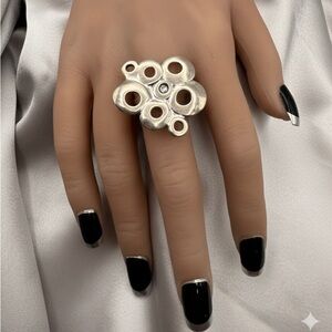 Brutalist Abstract Cluster Adjustable Statement Ring
